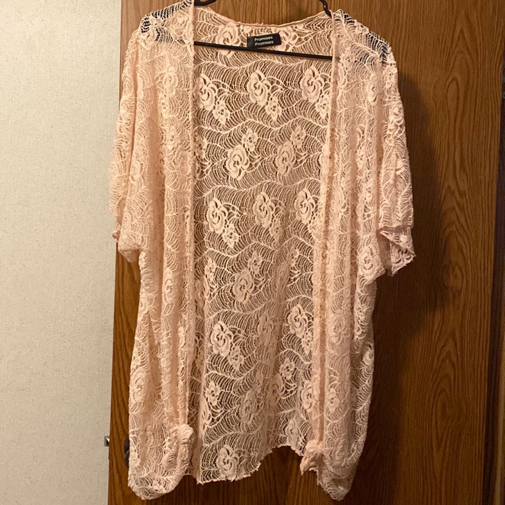 New Peach lace Kimono One Size
